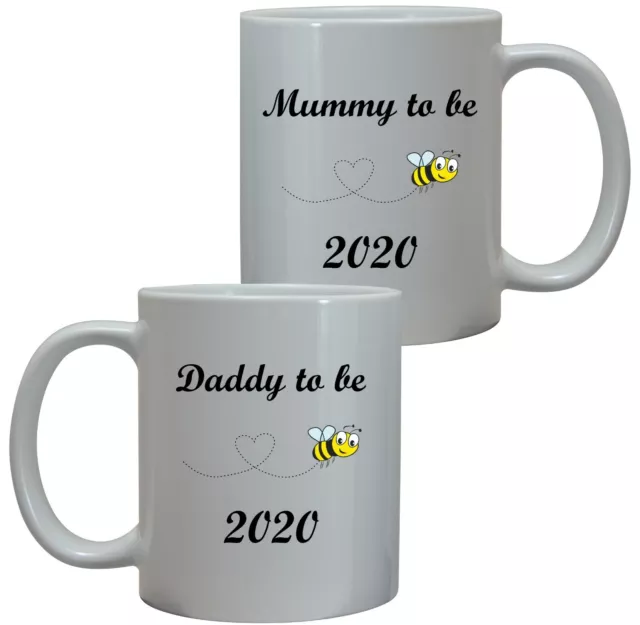 Personalised Mummy Daddy to be Gift Mug Fun Bee Design Baby Shower Fathers Day