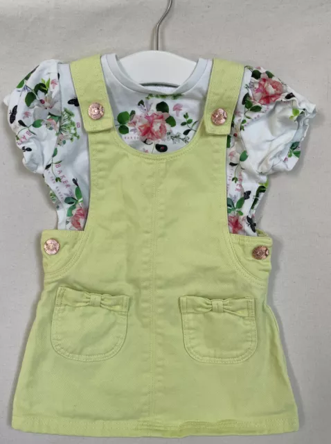 Girls Ted Baker Baby 9-12 Months Dungarees Set  T-shirt Dress