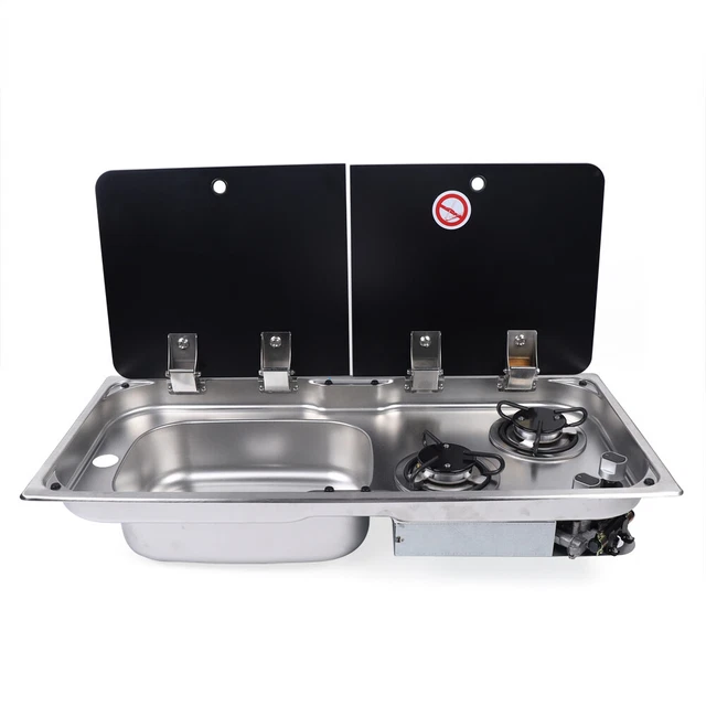 CARAVAN DOMETIC 2 Burner Gas Stove Cooktop Stainless Steel 13.4*9.4*3.9