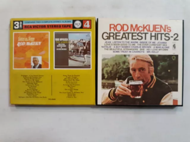 2 reel to reel Rod McKuen Greatest Hits 2 Listen to the Warm The Loner 4 track