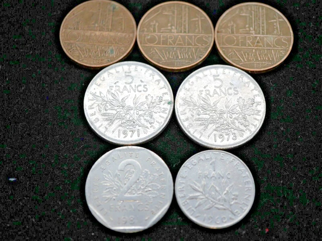 Konvolut Münzen Frankreich Francs 7 Stück