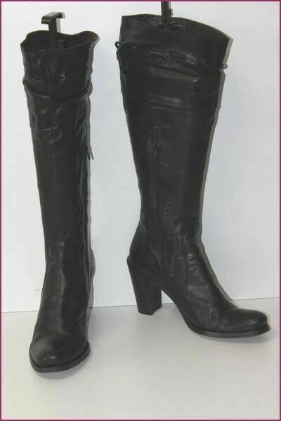 Bottes En Cuir MITICA Venezia Noir - Taille 39, Doublure Cuir, Occasion En Très Bon état