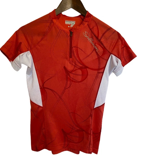 SALOMON WOMENS SMALL X Static Acti Lite T Shirt Red 1 4 Zip