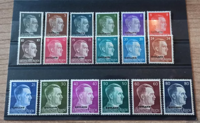 Briefmarken OSTLAND MiNr. 1 bis 18 ungebraucht