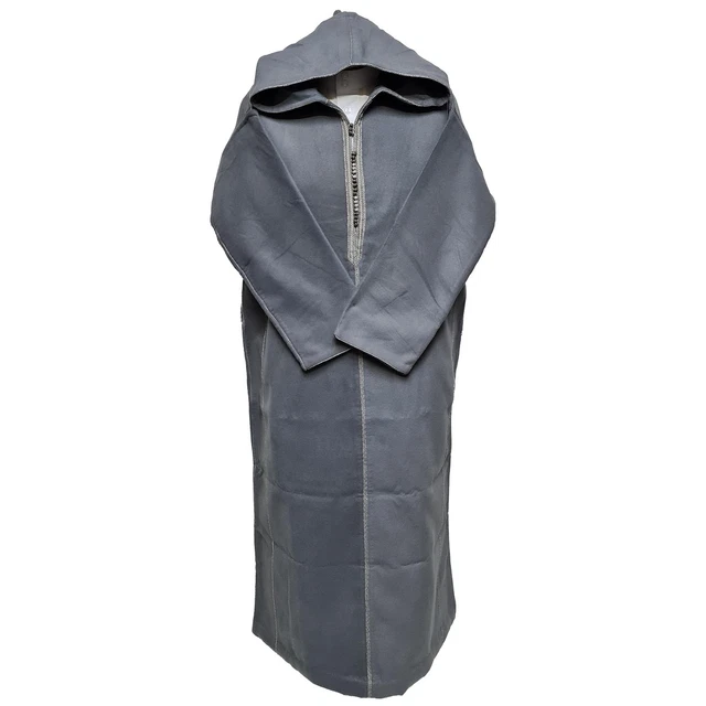Thobe Marocain Homme - Laine Cachemire Mélangée - Gris/noir à Capuche - Neuf