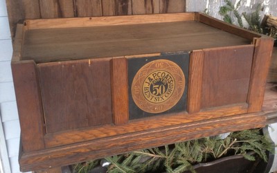 Antique J. & P. Coats Spool Cabinet, Wood , 6 Drawer , Best Six Cords, 34x14x22 9