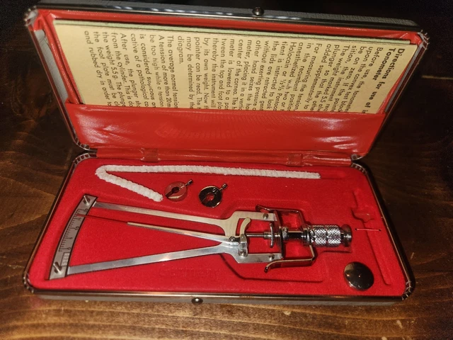 VTG Schioetz Tonometer Improved ALMEDIC 1955 Calib Accuracy Chart Case Germany