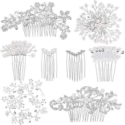 44 Pieces Wedding Hair Comb Faux Pearl Crystal Bride Hair Accessories Hair