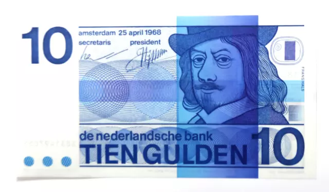 1968 Netherlands 10 Ten Gulden Uncirculated Banknote 3831497055