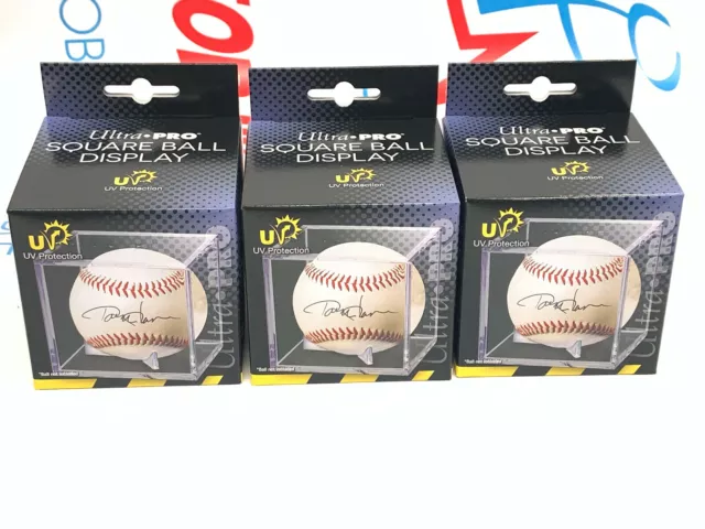 (3) ULTRA PRO BASEBALL CUBE, UV PROTECTED baseball display case clear NEW