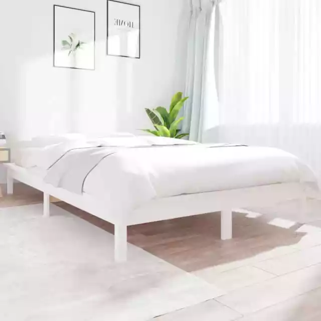 Vidaxl Giroletto Bianco 140x190 cm in Legno Massello di Pino