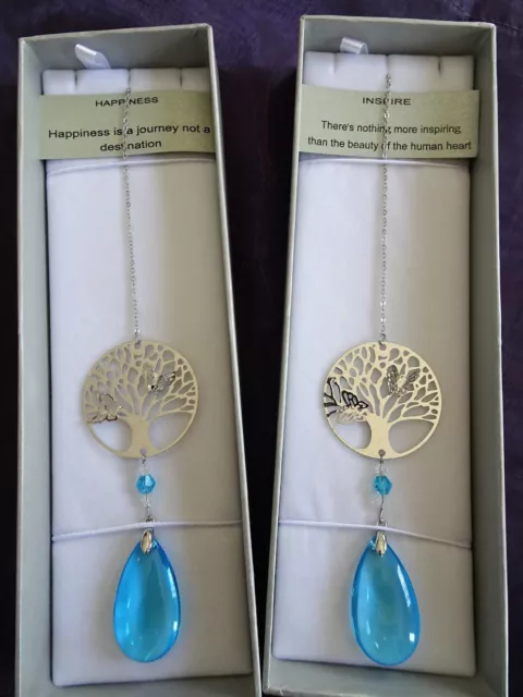 Tree of Life Suncatcher with Blue Crystal 2