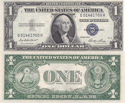 1935-E $1 Silver Certificate G-H Block Fr 1614 Uncirculated