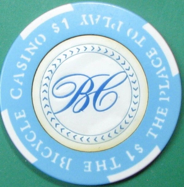 $1 Casino Chip. Bicycle Club, Bell Gardens, CA. Y70.
