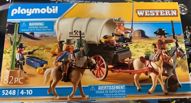 PLAYMOBIL 5248 Planwagen mit Überfall wie NEU OVP