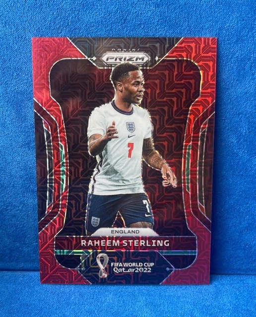 2022 Panini PRIZM FIFA WORLD CUP - RAHEEM STERLING **RED MOJO PRIZM ** #67/99