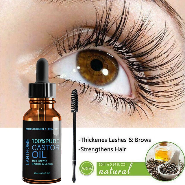 Suero 100% orgánico de ricino para pestañas cejas crecimiento capilar 10 ml