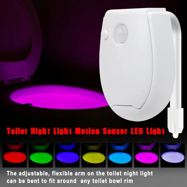 1~3Pcs Toilet Night Light LED Motion Activated Sensor Bathroom Bowl Lamp 8 Color