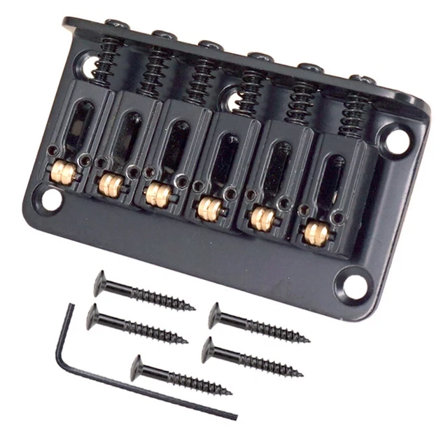 6 String Roller Saddle Hardtail Bridge with Wrench Screws for Electric Guitar