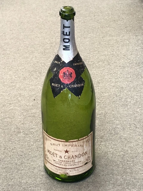 Balthazar Moet Champagne Bottle Great Vintage Store Display 25" Glass Huge Size