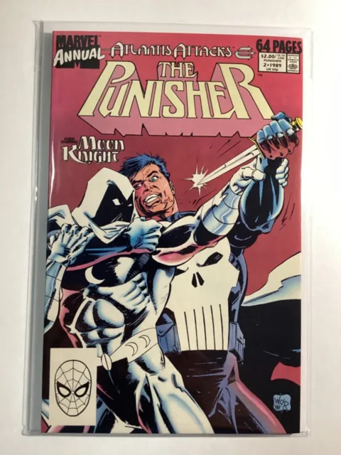 PUNISHER 1987 2nd Series ANNUAL #2 VF- 7.5 1st BATTLE OF PUNISHER VS MOON KNIGHT