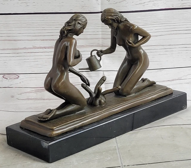 Grande Statuette Abstraite – Femme Nue En Bois Massif, 30 Cm, Style Art Déco