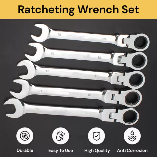 Flexible Head Ratchet Spanner Metric Wrench Ratcheting Spanners Metric Wrench AU