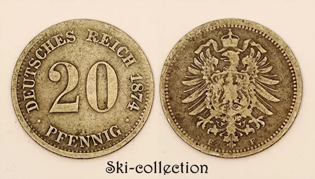 20 Pfennig 1874 F.Kaiserreich Allemand. Silber