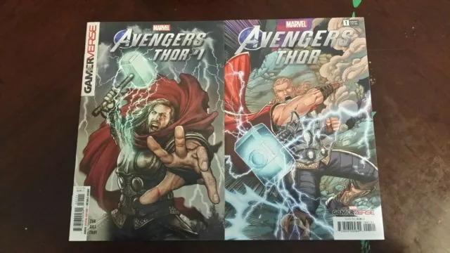2020 Marvel Comics Lot Of 2 Marvel's Avengers Thor #1 Vf/Nm Regular And Variant