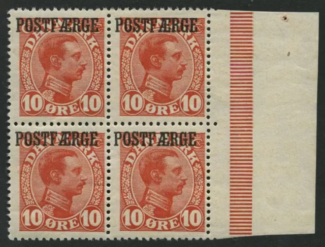 POSTFÄHREMARKEN Pf 1 VB **, *, 1919, 10 Ø rot im Randviererblock, 2 Werte postf