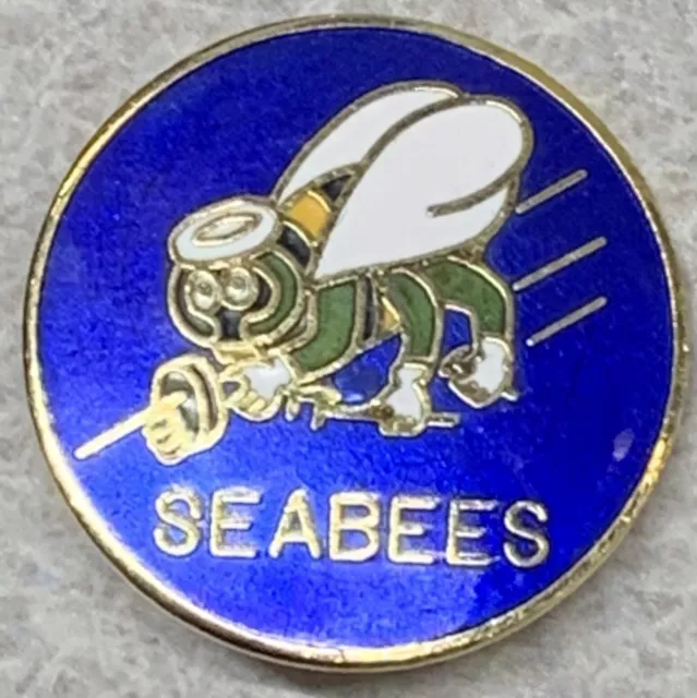 USN US Navy SEABEES Military Lapel Hat Pin [B]