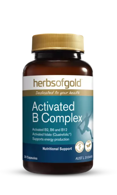 Herbs Of Gold Activated B Complex 30 Caps / Vitmin B2 B6 B12