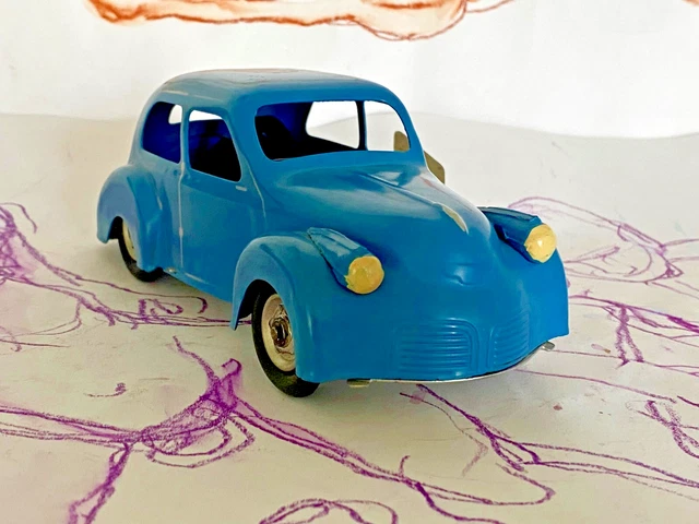 JOUET ANCIEN CIJ 5/49 Renault 4Cv Sapeurs Pompiers Mecanique Vers 1950