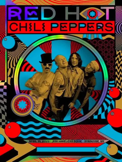 Red Hot Chili Pepper Tour Poster Syracuse 04/14/2023 Rainbow Foil
