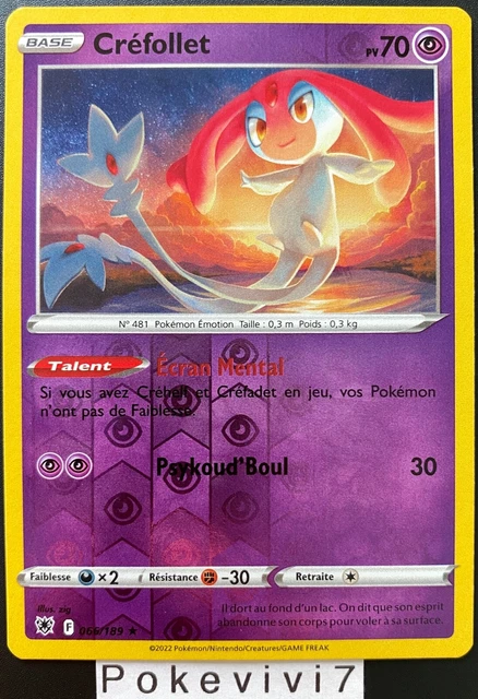 Carte Pokemon CREFOLLET 066/189 Holo REVERSE Epée et Bouclier 10 EB10 FR NEUF