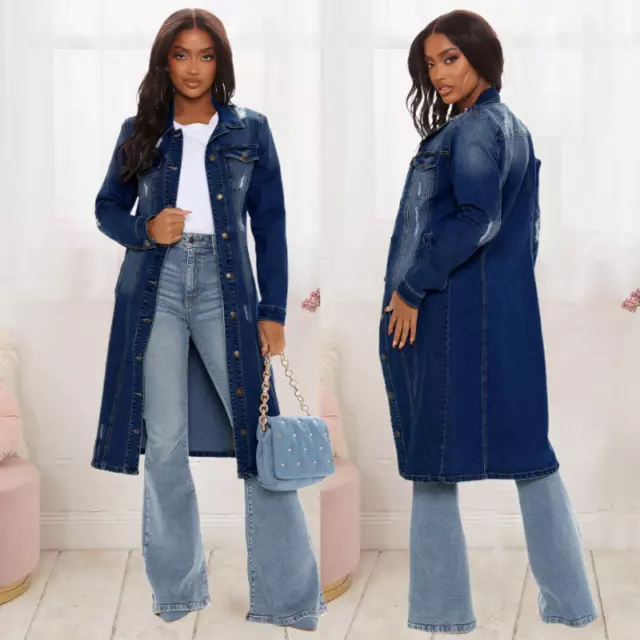 FEMME D CHIR SORTIE D lav D coupes Long Jeans Veste Trench Coat