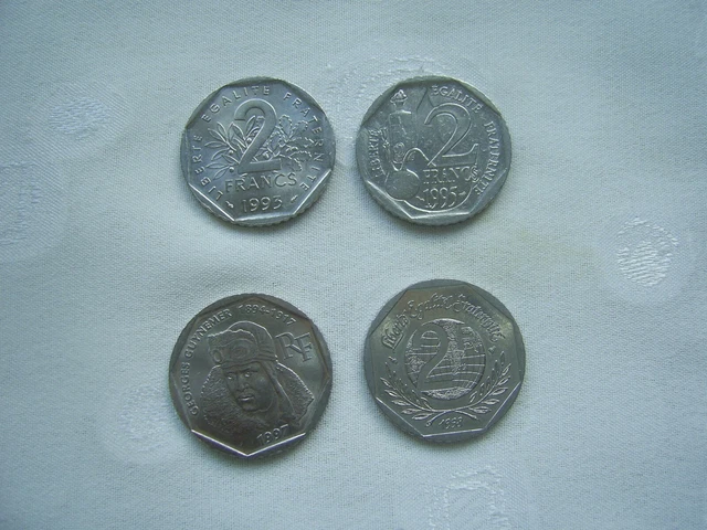 Lot De 4 Pieces De 2 Francs Commemoratives