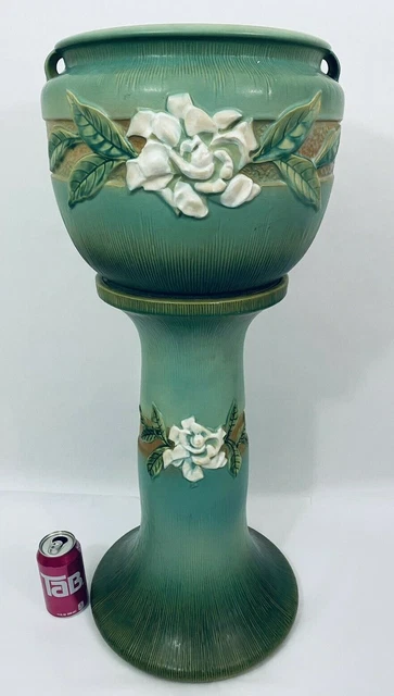 ROSEVILLE POTTERY GARDENIA Matching Jardiniere And Pedestal 603-10 606