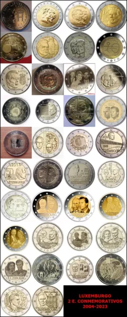 Luxemburgo Todos Los 2 Euros Conmemorativos Desde 2004 Hasta 2024