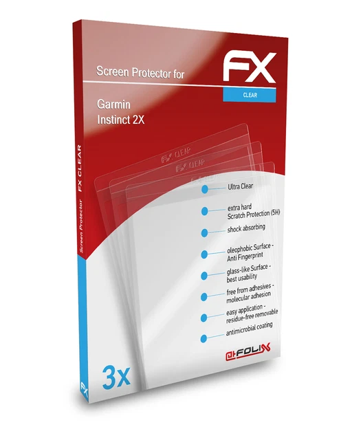 atFoliX 3x Screen Protection Film for Garmin Instinct 2X Screen Protector clear