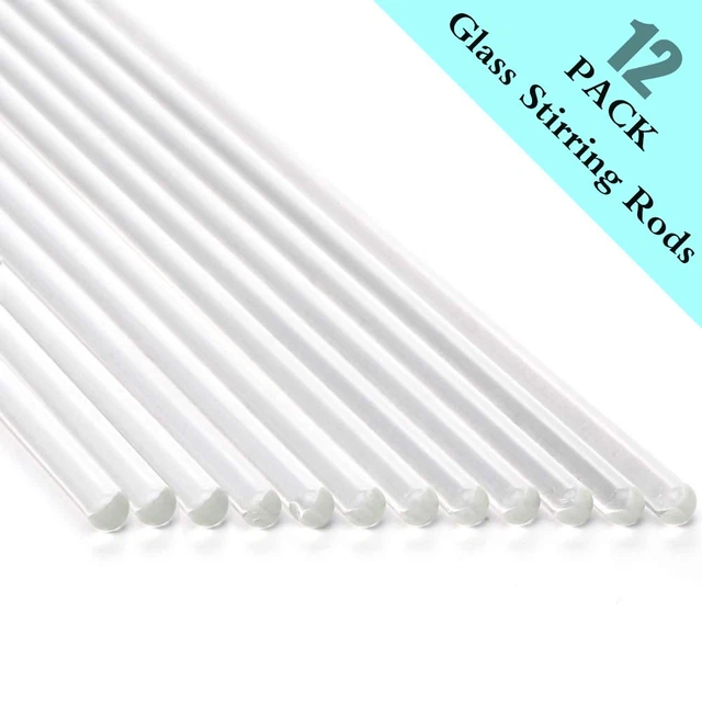 12 Pack Glass Stir Sticks 5mm Lab Stirring Rod 12 inch Length with 5MM-12PACK