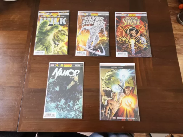 Lot OF 5 The Best Defense Defenders Complete - Hulk , Namor , Surfer, Dr Strange