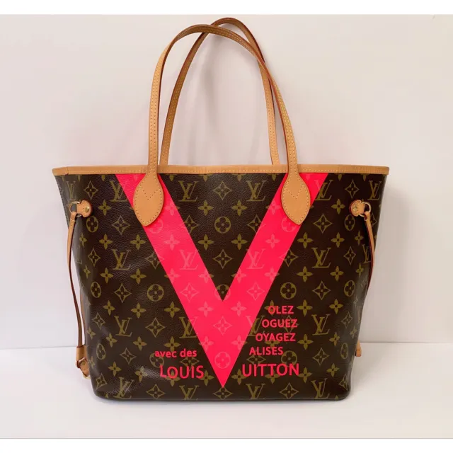 Louis Vuitton Limited Rare Stripe Monogram rayures Neverfull MM Tote