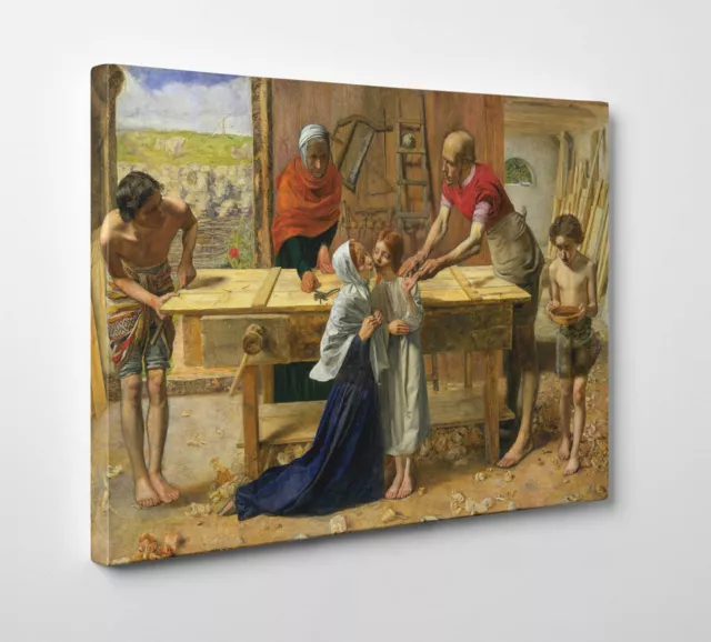 🙏 Quadro John Everett Millais Sacra Famiglia Stampa su Tela Vernice Pennellate