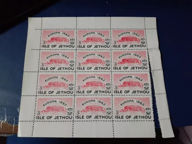 ISLE OF JETHOU (GUERNSEY, Locals, Cinderellas) 1962 EUROPA Unhinged Mint sheet