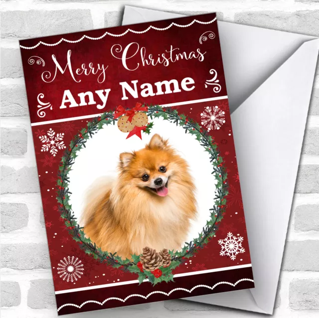 Pomeranian Dog Traditional Animal Personalised Christmas Card