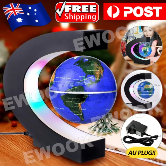 Magnetic Levitating Floating Rotating Globe World Map LED Lamp Light Education