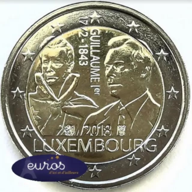 2 euros commémorative LUXEMBOURG 2018 - Mort du Grand Duc Guillaume Ier - UNC