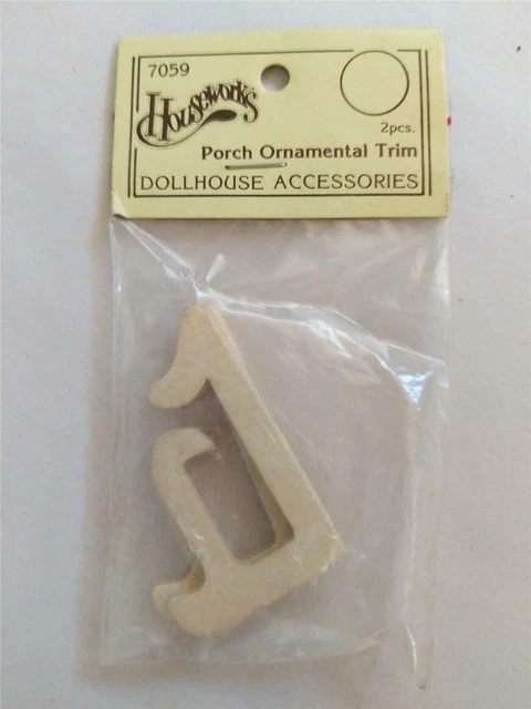 Houseworks Porch Ornamental Trim #7059 Miniature Dollhouse 2pcs Wood 1/12 scale