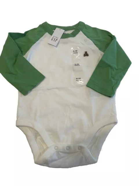Baby Gap Boy's Green Bodysuit Onsies Long Sleeve Size 6-12 Months NWT
